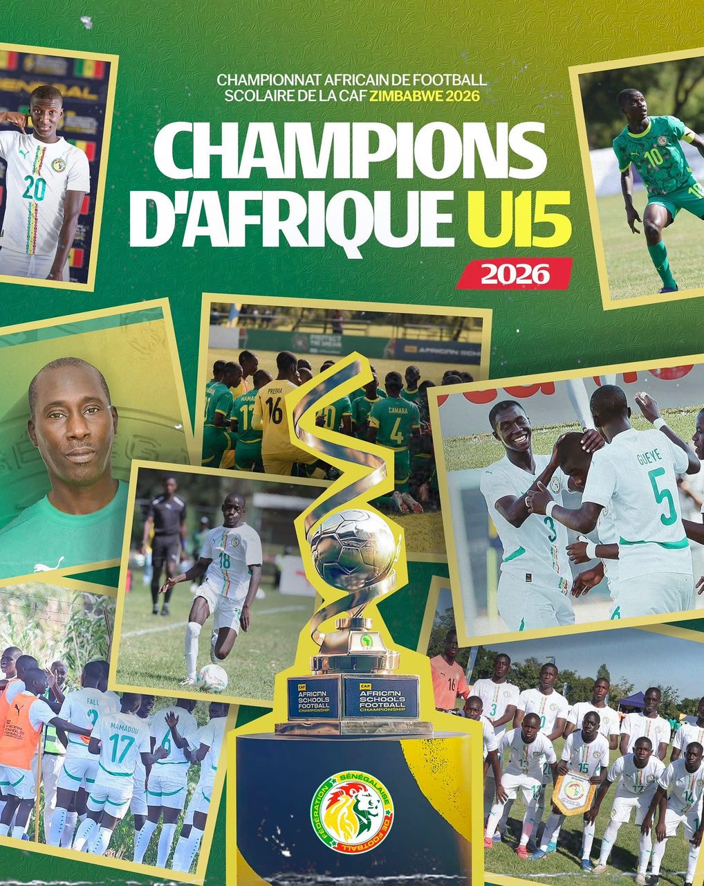 Championnat d’Afrique de football scolaire : au bout du suspense, les Lionceaux U15 offrent au Sénégal le sacre africain !