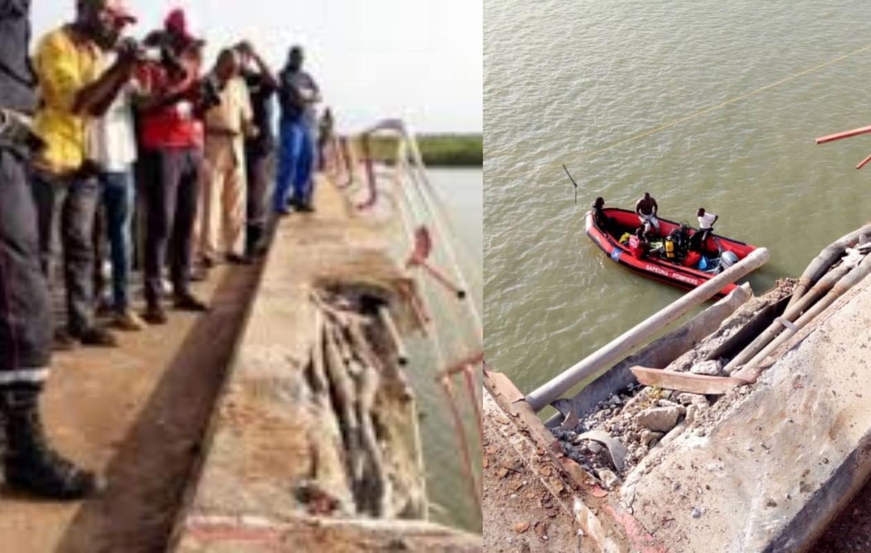 Drame au pont Émile Badiane : un minibus chute dans le fleuve Casamance, plusieurs passagers portés disparus