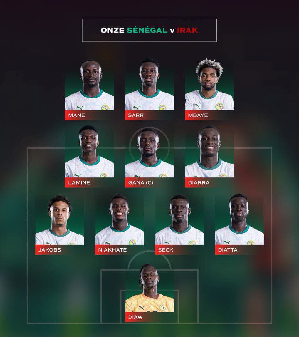Sénégal/Irak : Les Lions avec Abdoulaye Seck, Ismail Jakobs et Ibrahim Mbaye mais sans Kalidou Koulibaly et Nicolas Jackson